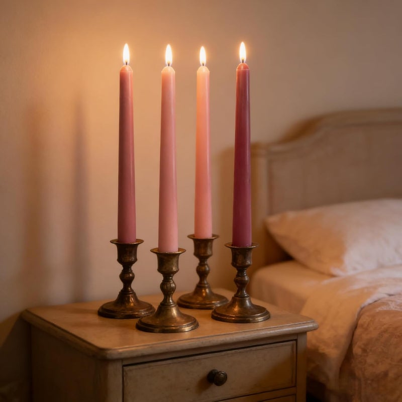 Sihuida 12-Pack Gradient Dusty Rose Taper Candles, 10 Inch Unscented Dripless Candlesticks, Long-Lasting Burn Time of 7-8 Hours, Perfect for Dinners Parties and Home Décor - Image 5